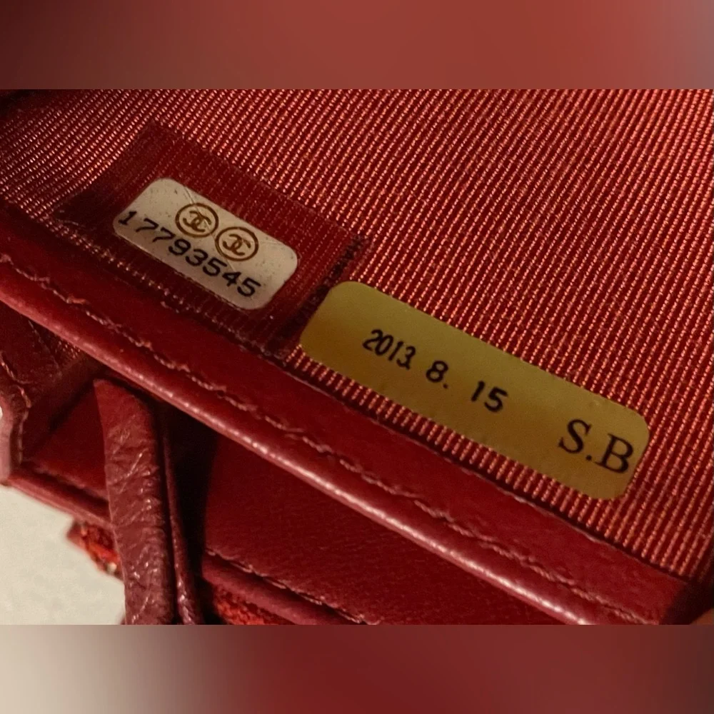 Chanel Red Lambskin Flap Long Wallet On A Unbranded Adjustable Chain With COA - Picture 4 of 14